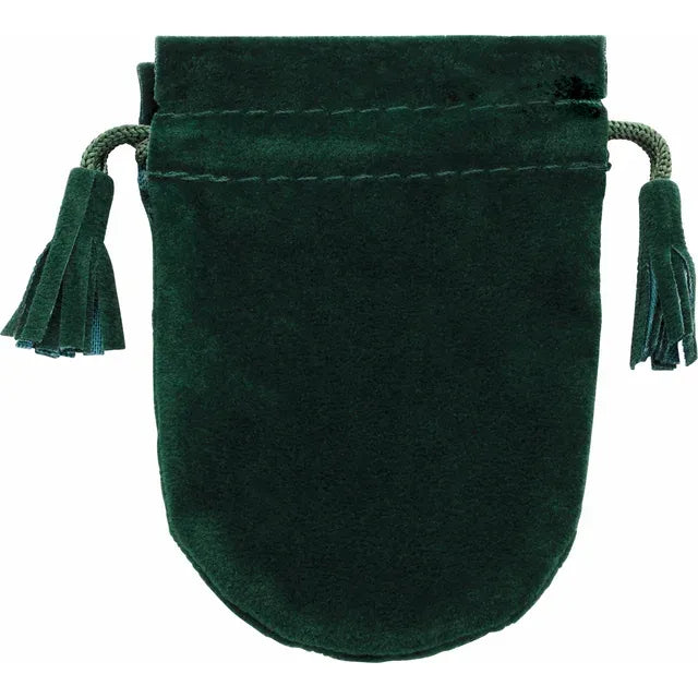 Emerald Green Leather Tassel Drawstring Bag, Daily Carry Matching Staple