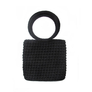 Vibrant Knit Mini Hand Bag with Leather Accent, Everyday Carry Must-Have