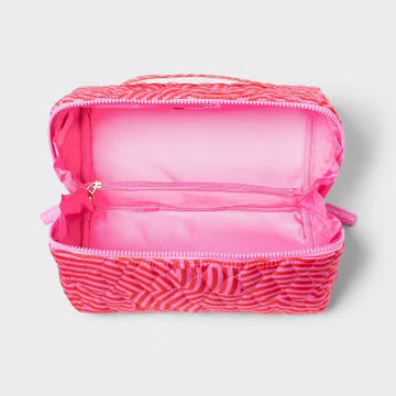 Diagonal Zipper & Divided Inner Storage, Portable Daily Beauty