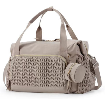 Fabric Handles with Detachable Strap & Mini Accessory Pouch, Family Daily Bag