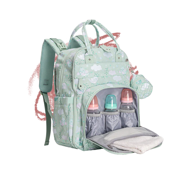 Padded Straps, Top Handle & Mini Detachable Pouch, Daily Parent Carry Bag
