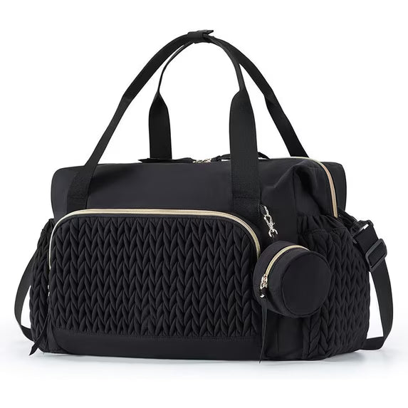 Fabric Handles with Detachable Strap & Mini Accessory Pouch, Family Daily Bag